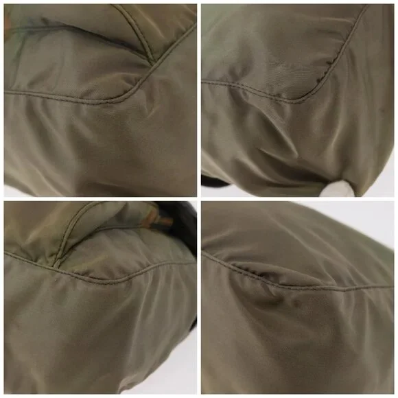 PRADA Shoulder Bag Nylon Khaki Gold Auth 154525 - Picture 14 of 16